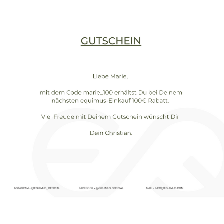 Du möchtest jemandem eine Freude machen und suchst ein passendes Geschenk? Mit unserem personalisierten 100€ Gutschein hast Du immer ein tolles Geschenk, das binnen wenigen Stunden bei Dir ist.