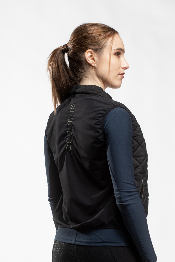 QUILTED VEST WITH STRETCHY BACK